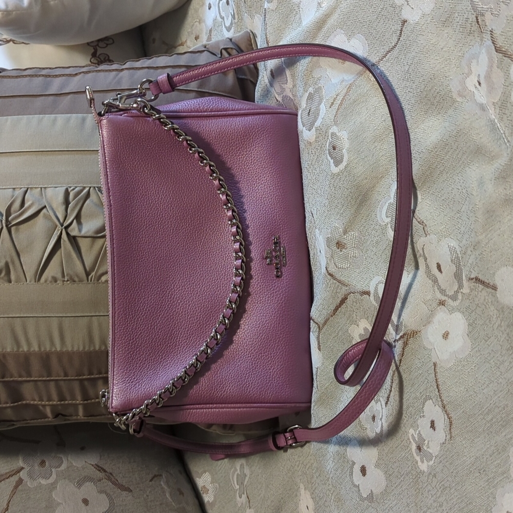 Coach Pink/Purple Leather Crossbody Bag